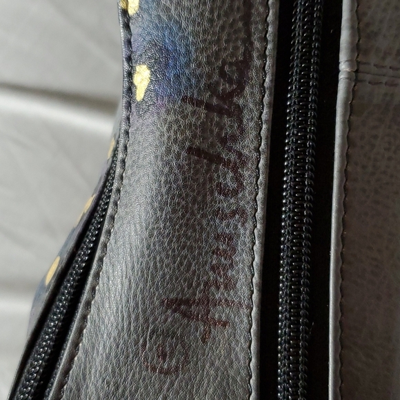 Anuschka Grey handpainted rose animal print safari hobo shoulder bag nwot - Picture 6 of 16